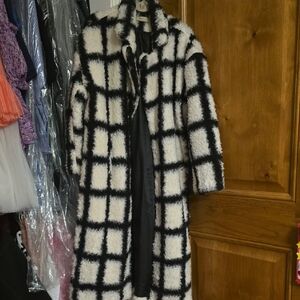 Sunday Black and White Checkered Teddy Jacket